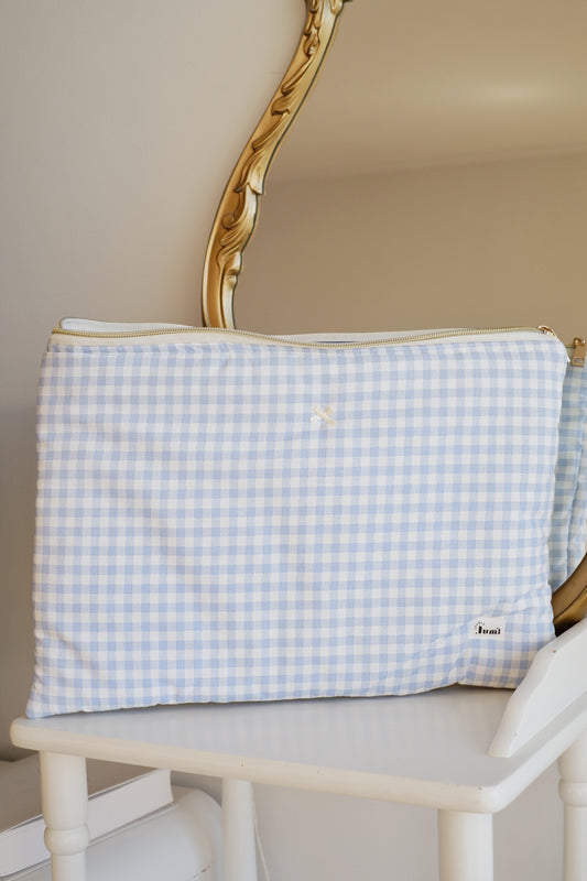 Blue Gingham Laptop & Ipad Sleeve