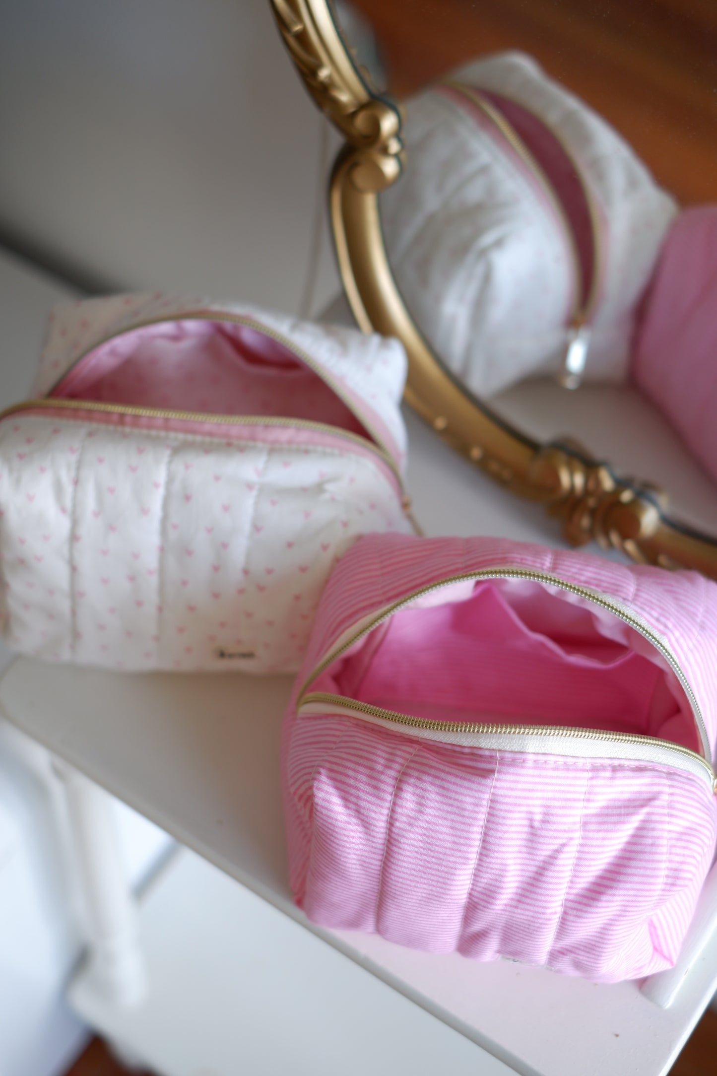 Pink Hearts Carry All Pouch Classic Size