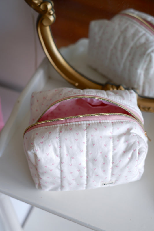 Pink Hearts Carry All Pouch Classic Size