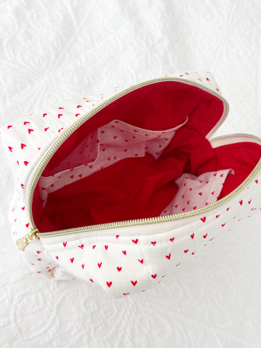 Red Hearts Carry All Pouch Deluxe Size