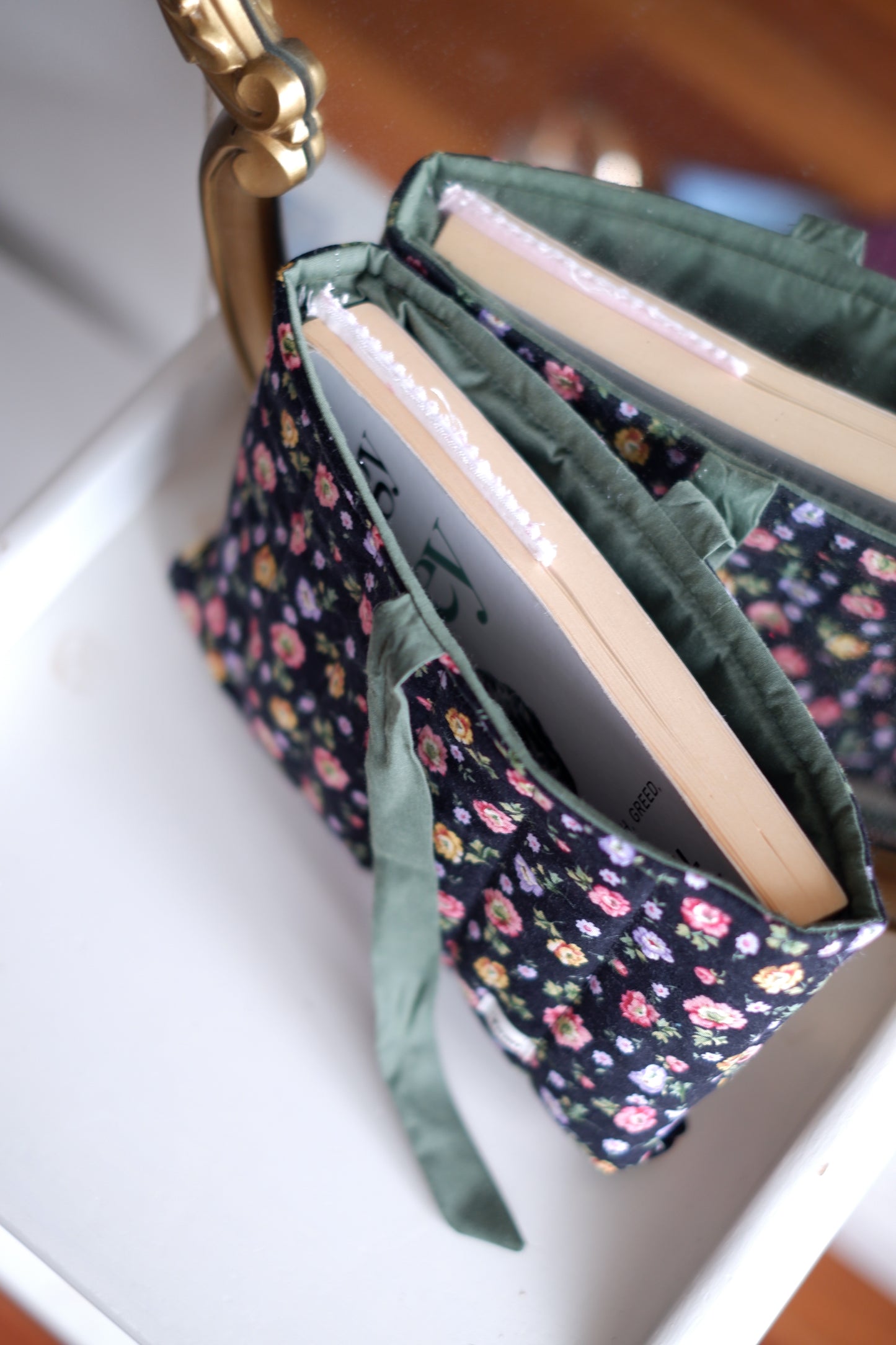 Black Vintage Florals Book Sleeve