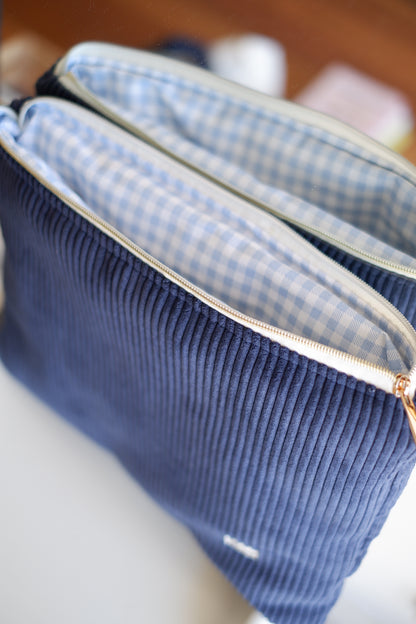 Blue Corduroy Laptop & Ipad Sleeve