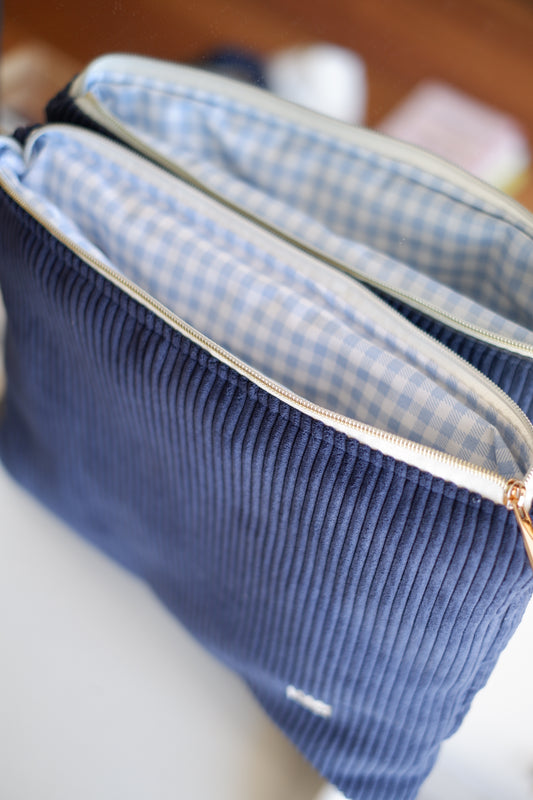 Blue Corduroy Laptop & Ipad Sleeve