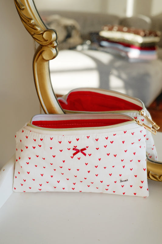 Red Hearts Pencil Case
