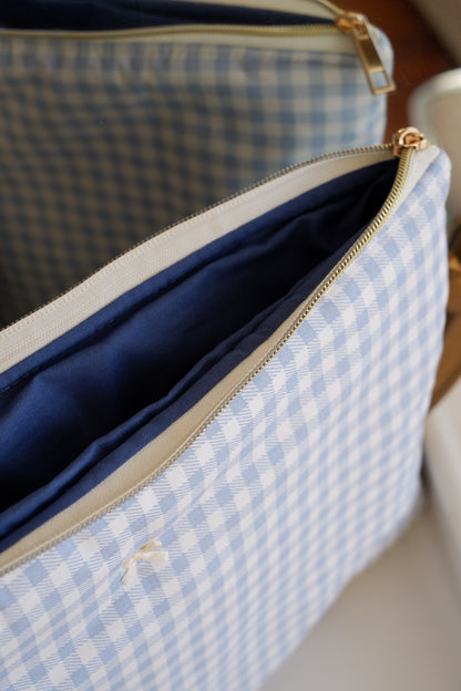 Blue Gingham Laptop & Ipad Sleeve