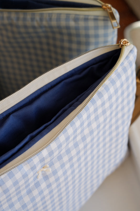 Blue Gingham Laptop & Ipad Sleeve