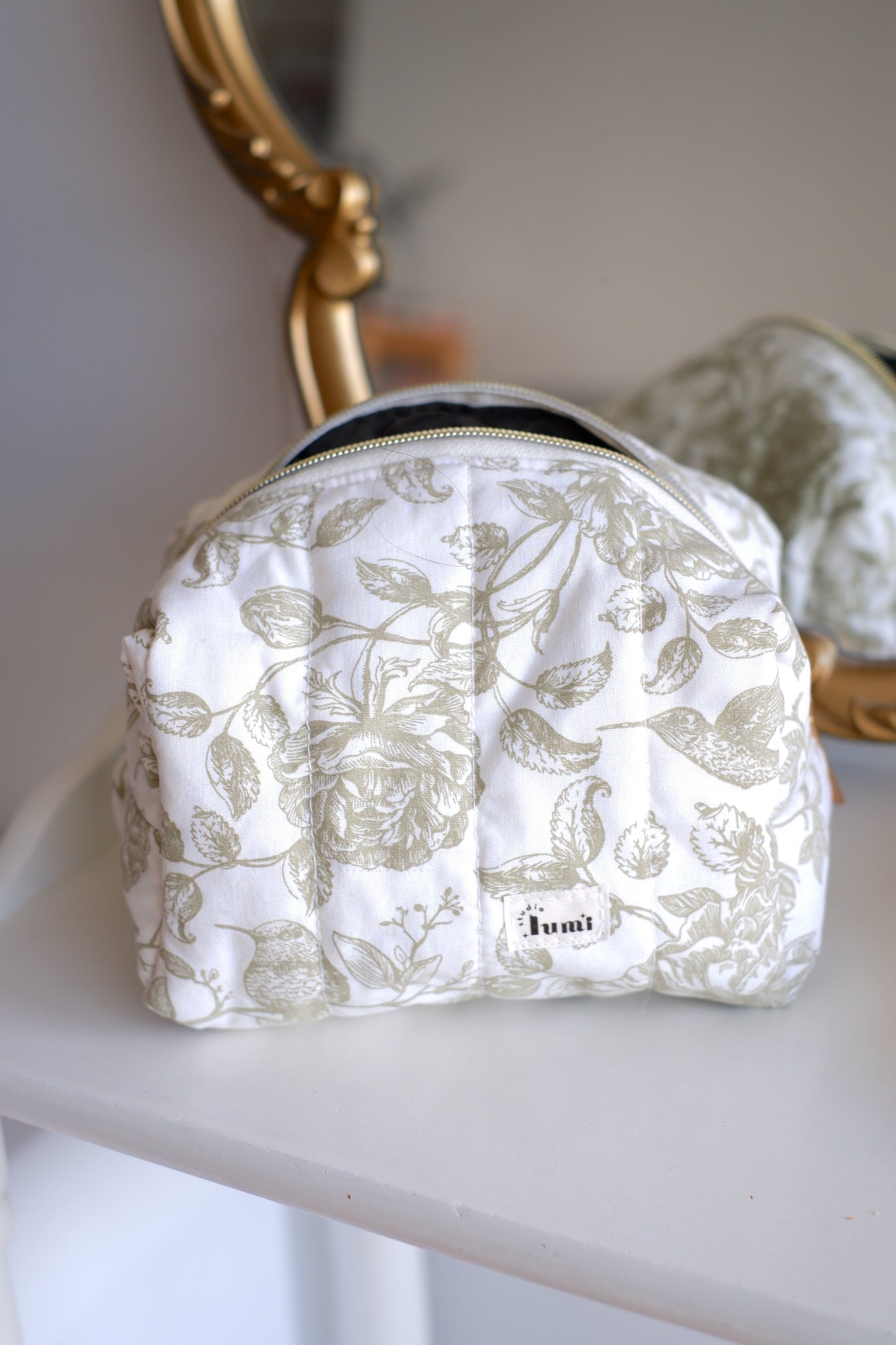 Green Paisley Carry All Pouch Classic Size