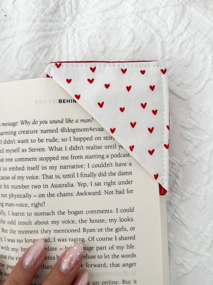 Red Hearts Corner Bookmark