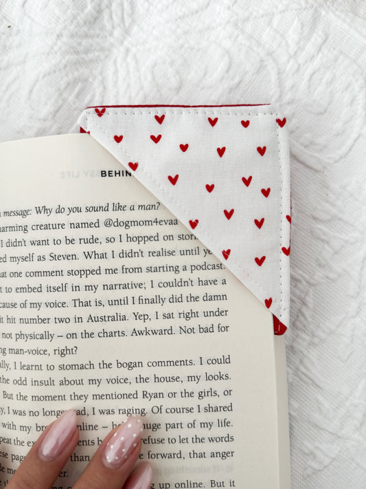 Red Hearts Corner Bookmark