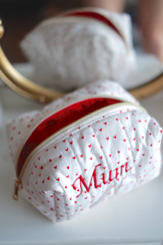 Mum Red Hearts Carry All Pouch Classic Size