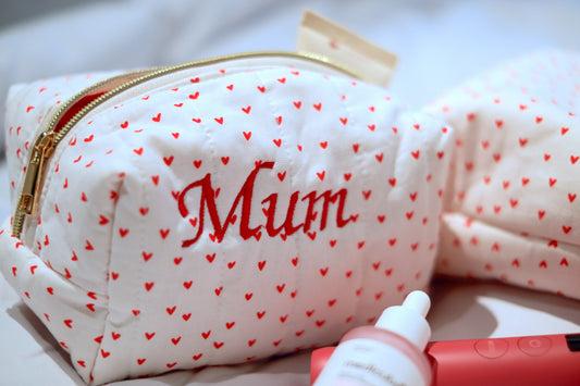 Mum Red Hearts Carry All Pouch Classic Size