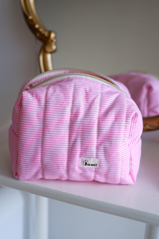 Pink Stripes Carry All Pouch Classic Size