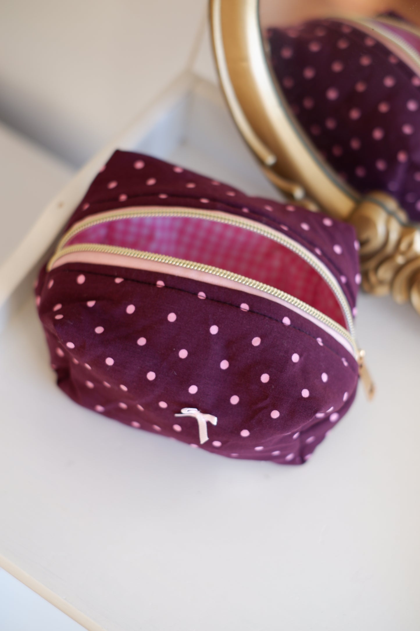Pink Polkadots Mini Essentials Carry All Pouch