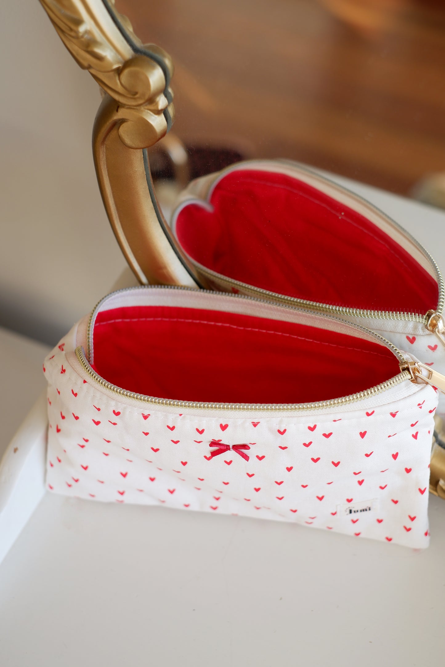 Red Hearts Pencil Case