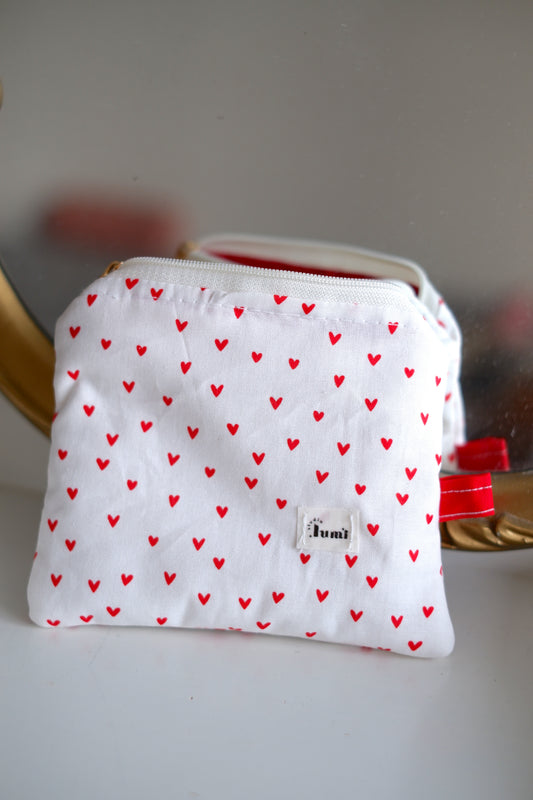Red Hearts Keychain Wallet