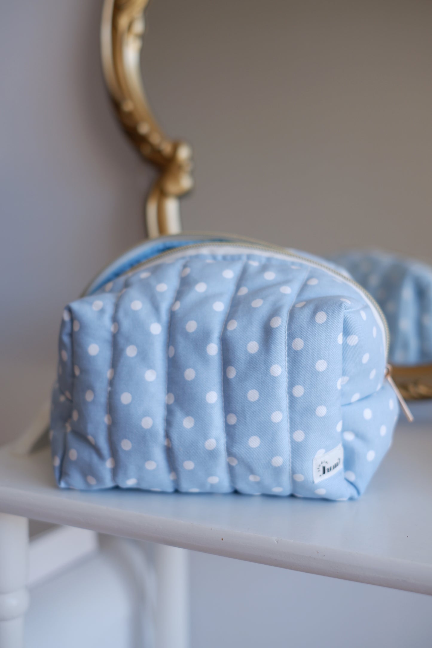 Blue Polkadots Carry All Pouch Classic Size