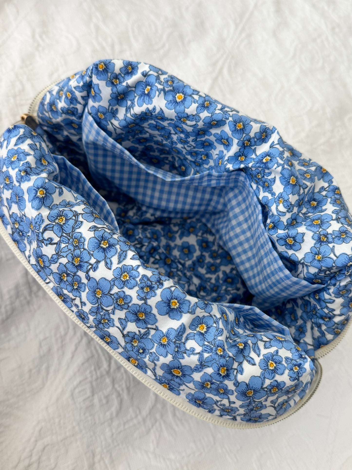 Blue Gingham Carry All Pouch Deluxe Size