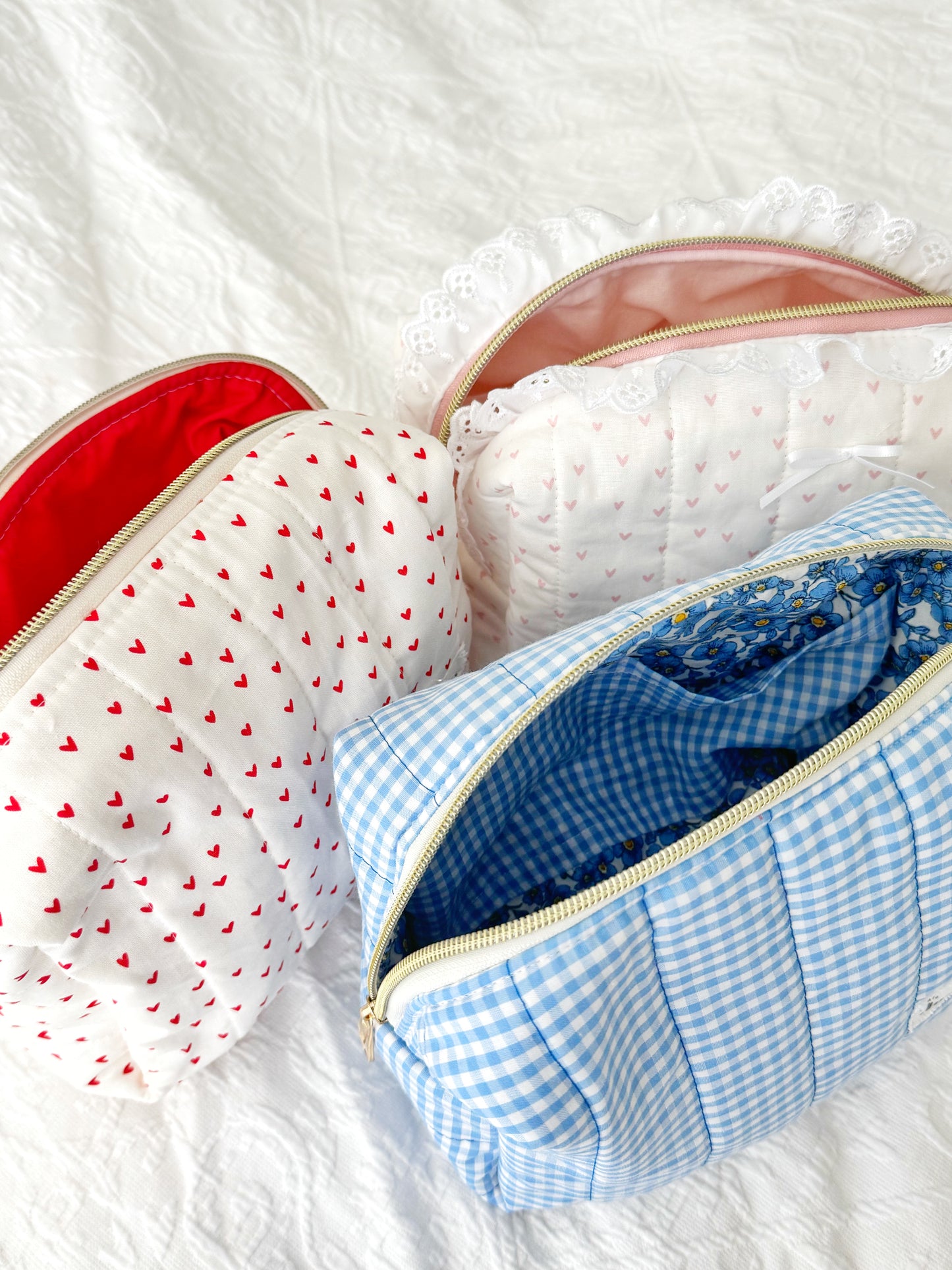 Blue Gingham Carry All Pouch Deluxe Size