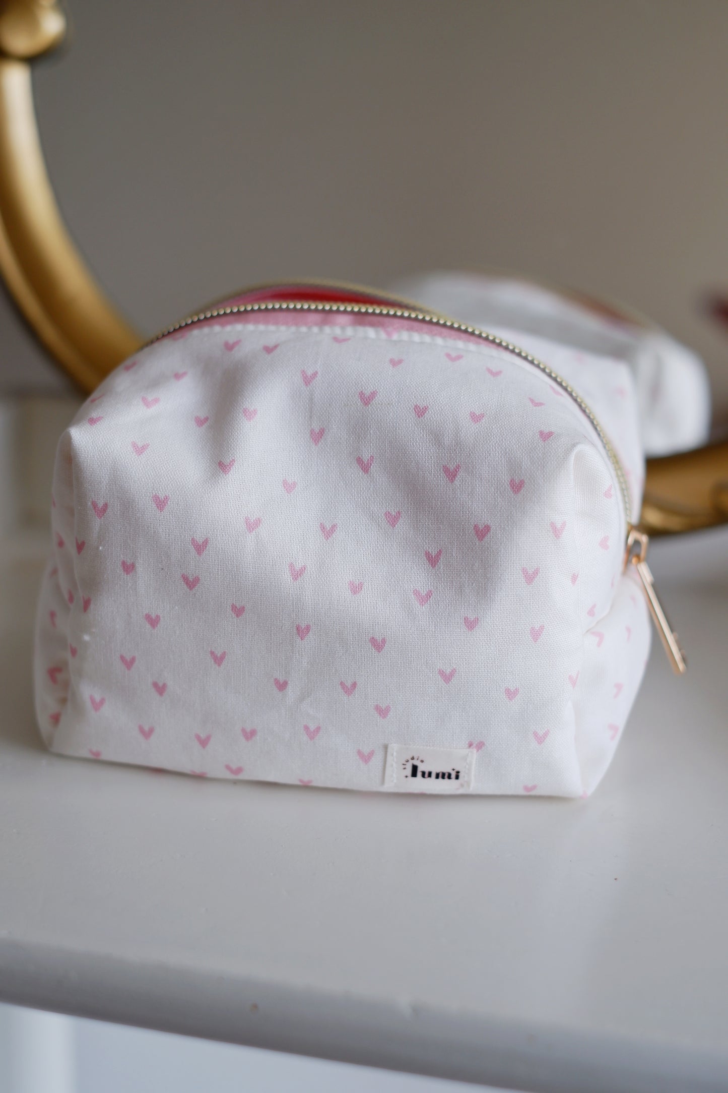 Pink Hearts Mini Essentials Carry All Pouch