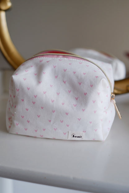 Pink Hearts Mini Essentials Carry All Pouch
