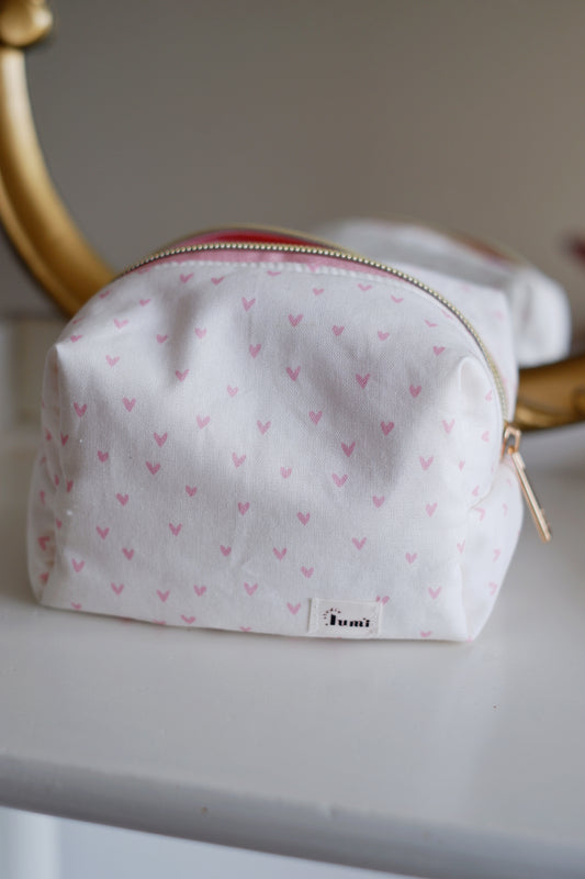 Pink Hearts Mini Essentials Carry All Pouch