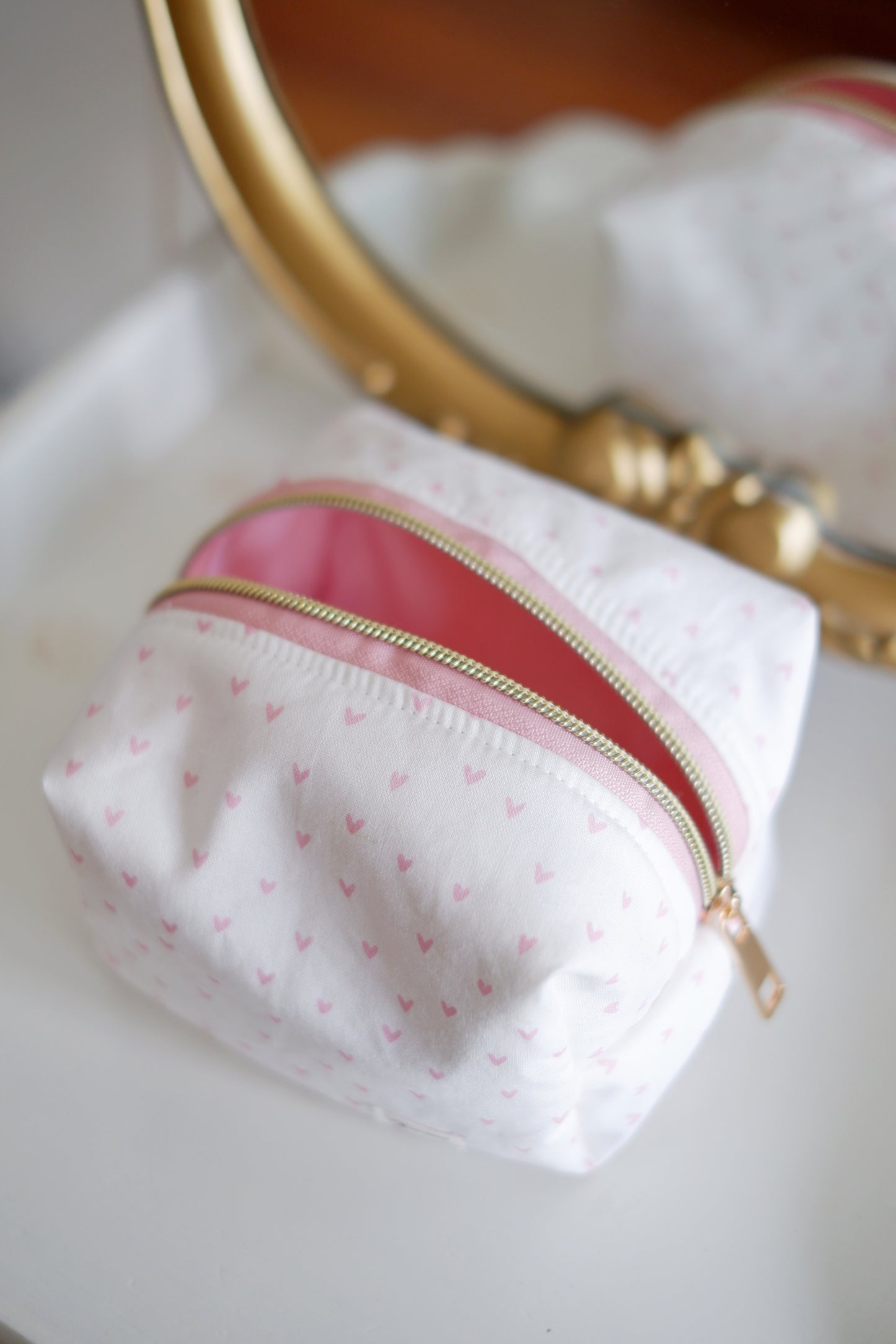 Pink Hearts Mini Essentials Carry All Pouch