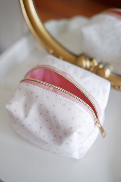 Pink Hearts Mini Essentials Carry All Pouch