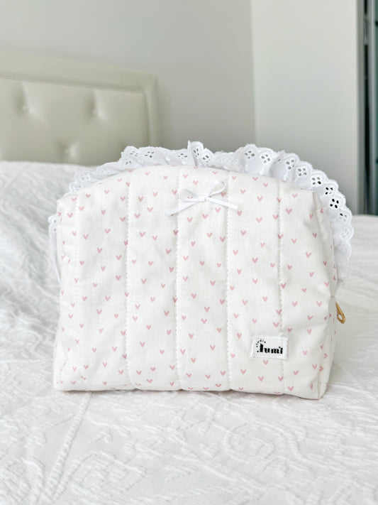 Pink Hearts Carry All Pouch Deluxe Size