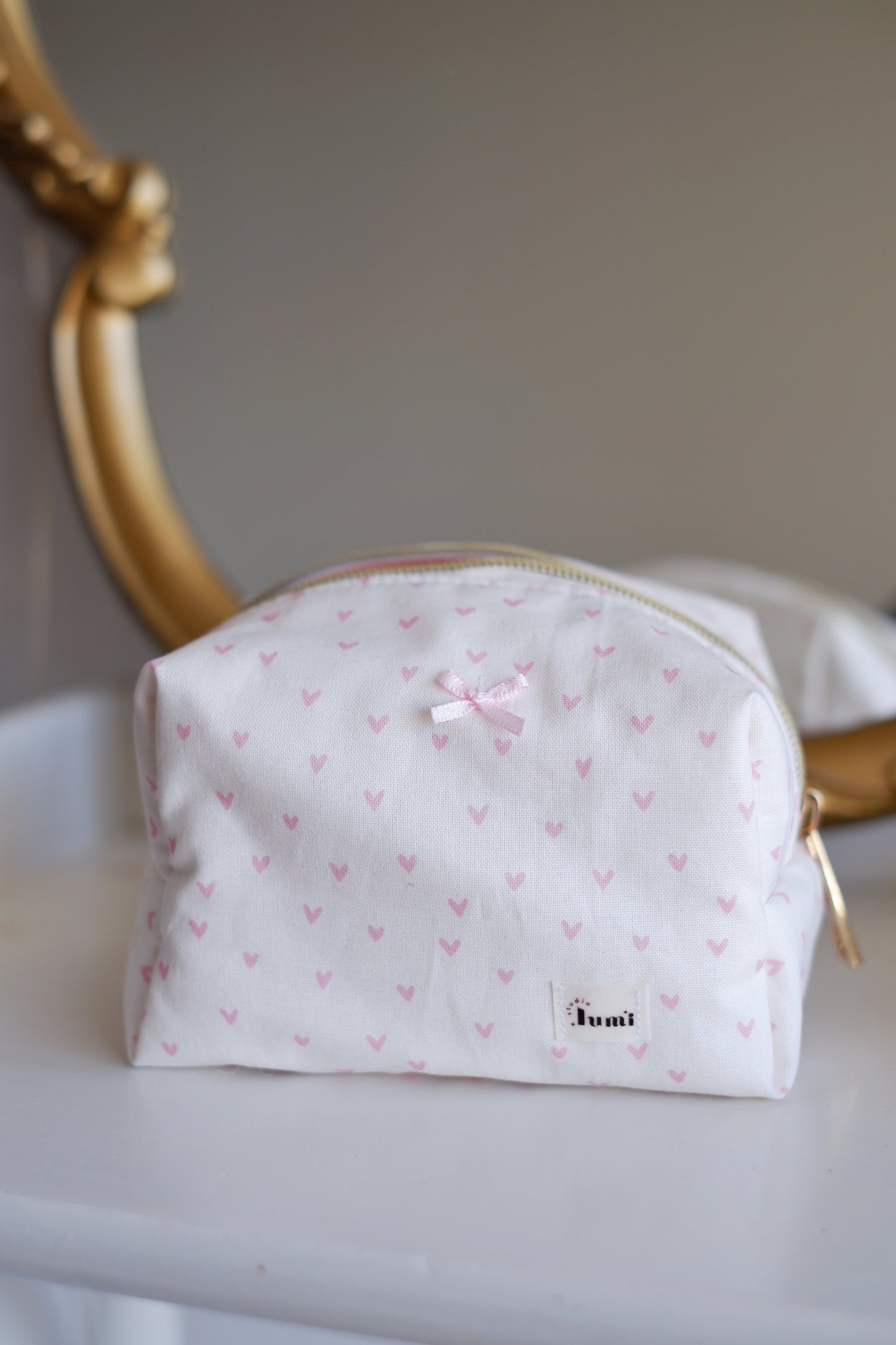 Pink Hearts Mini Essentials Carry All Pouch