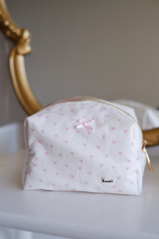 Pink Hearts Mini Essentials Carry All Pouch