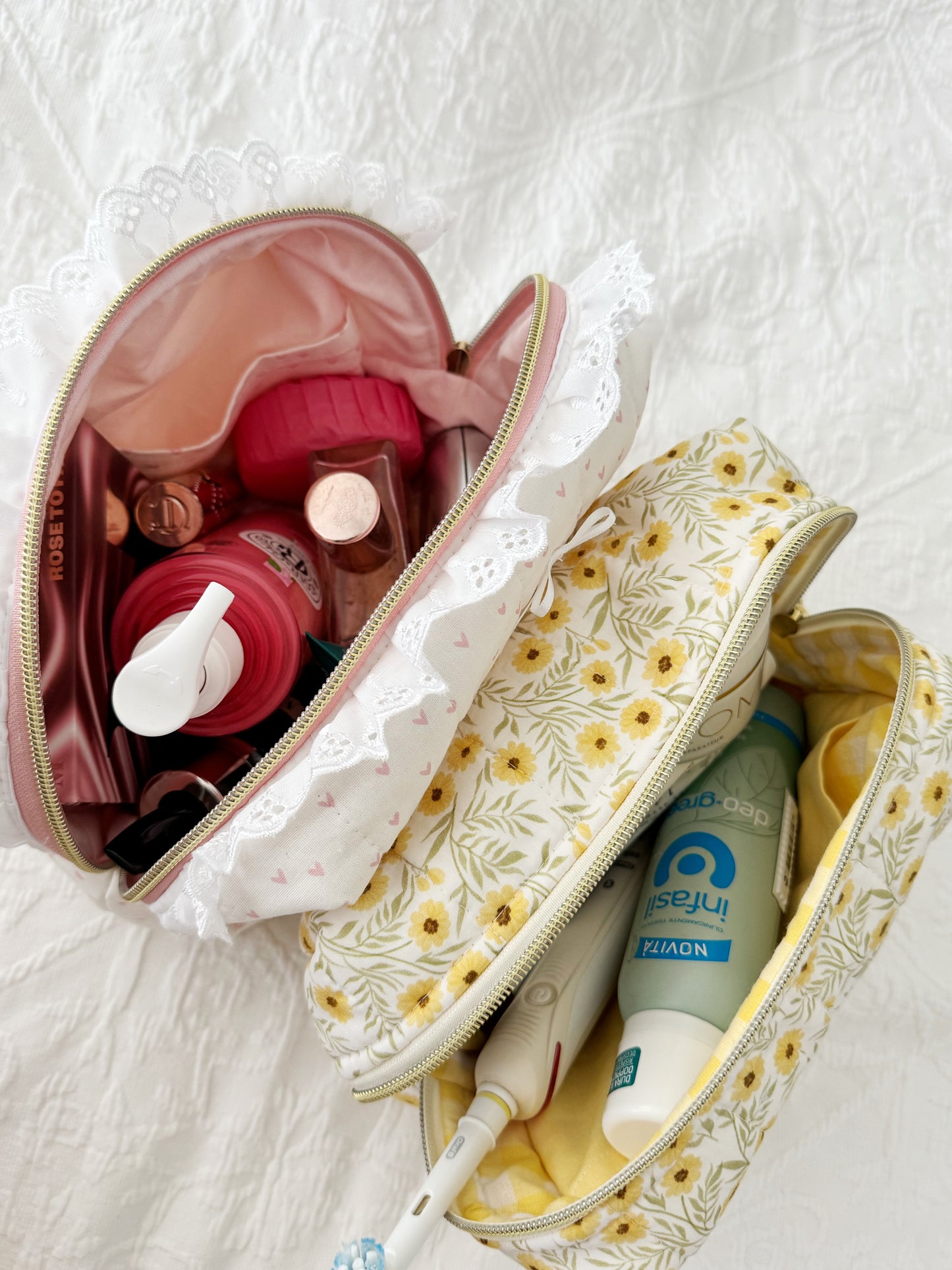Pink Hearts Carry All Pouch Deluxe Size
