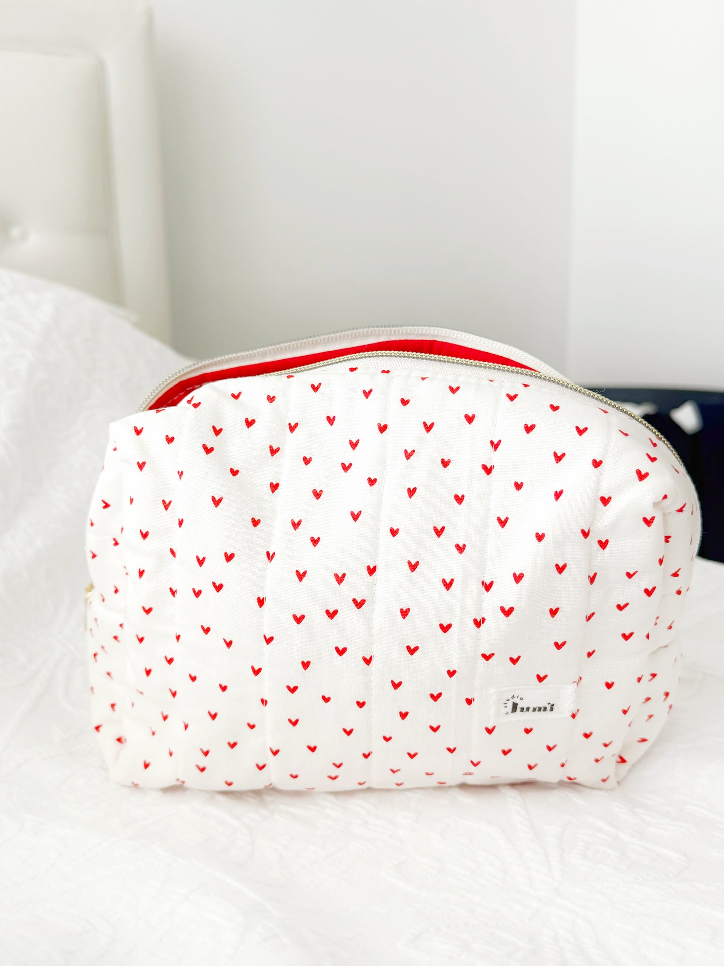 Red Hearts Carry All Pouch Deluxe Size