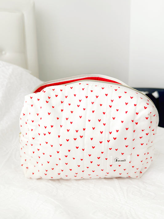 Red Hearts Carry All Pouch Deluxe Size