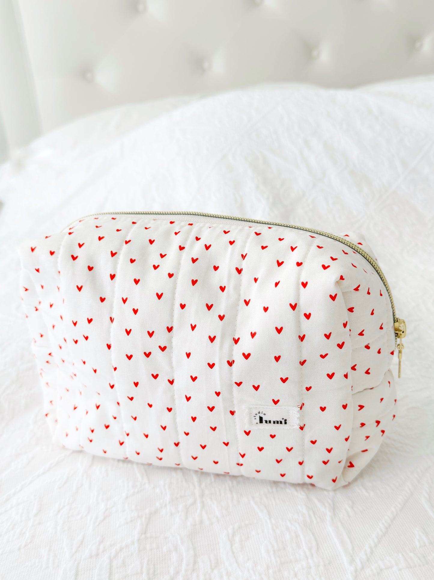 Red Hearts Carry All Pouch Deluxe Size