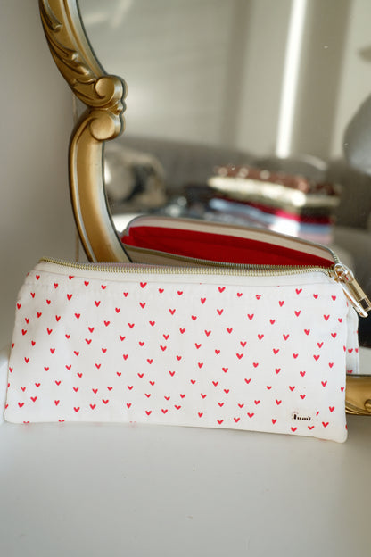 Red Hearts Pencil Case