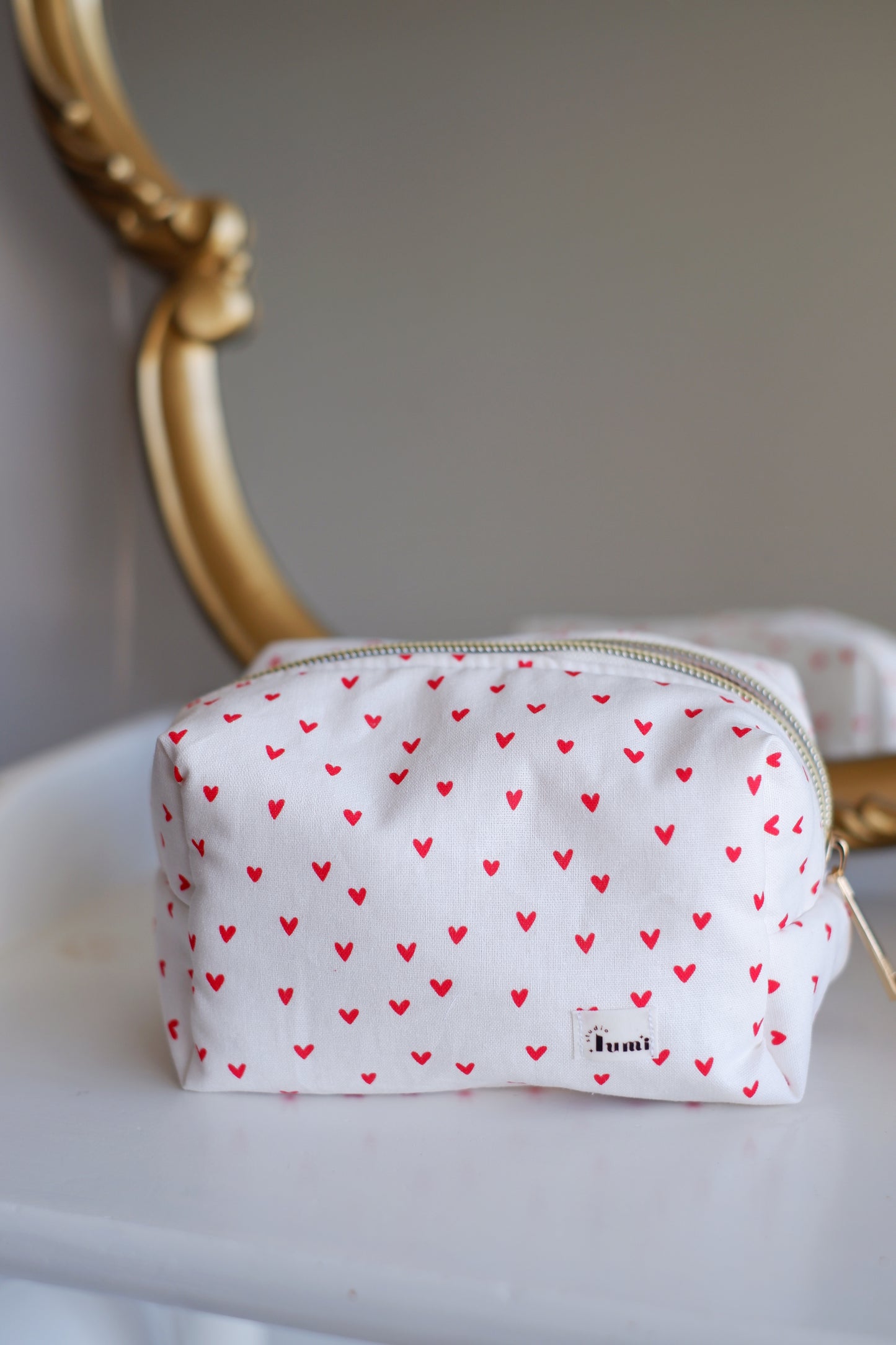 Red Hearts Mini Essentials Carry All Pouch