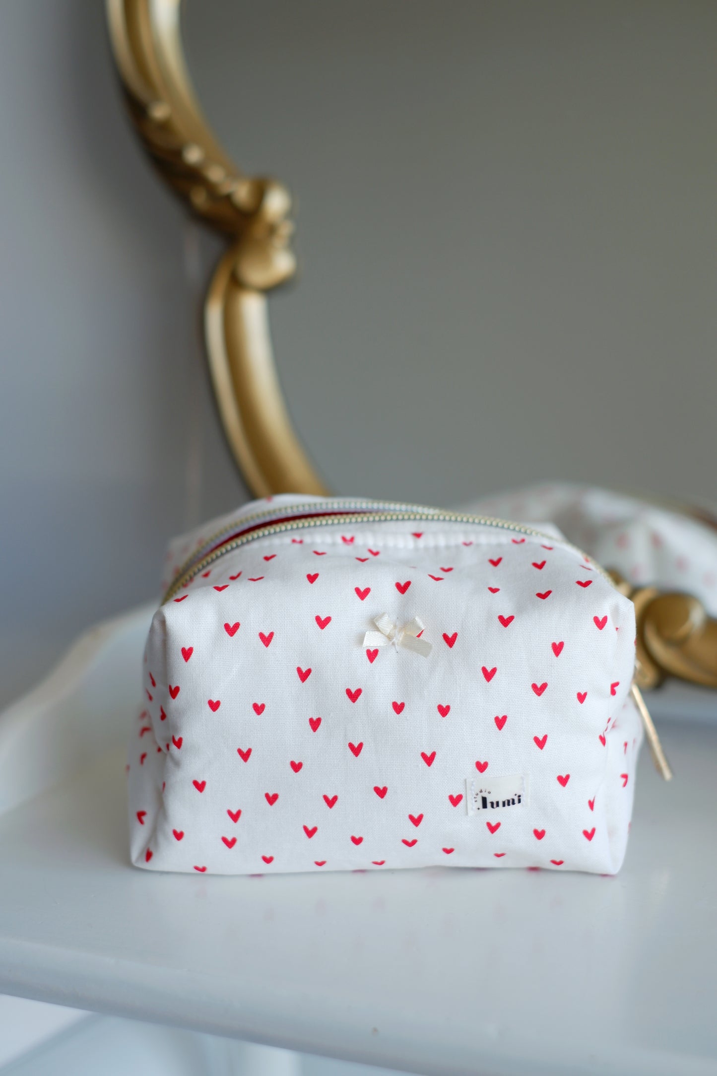Red Hearts Mini Essentials Carry All Pouch