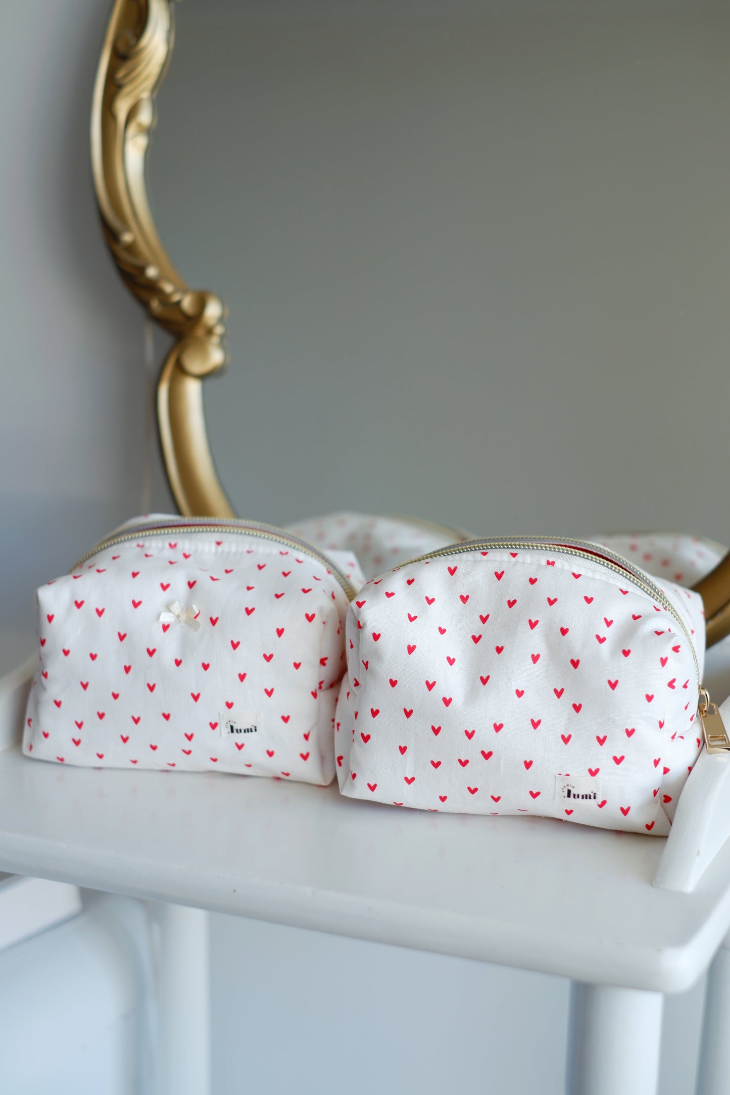 Red Hearts Mini Essentials Carry All Pouch