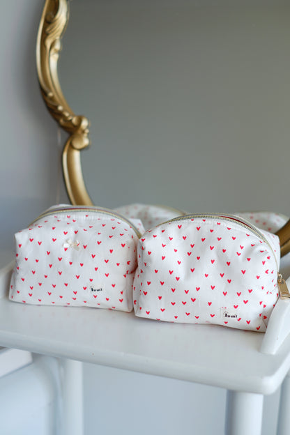 Red Hearts Mini Essentials Carry All Pouch