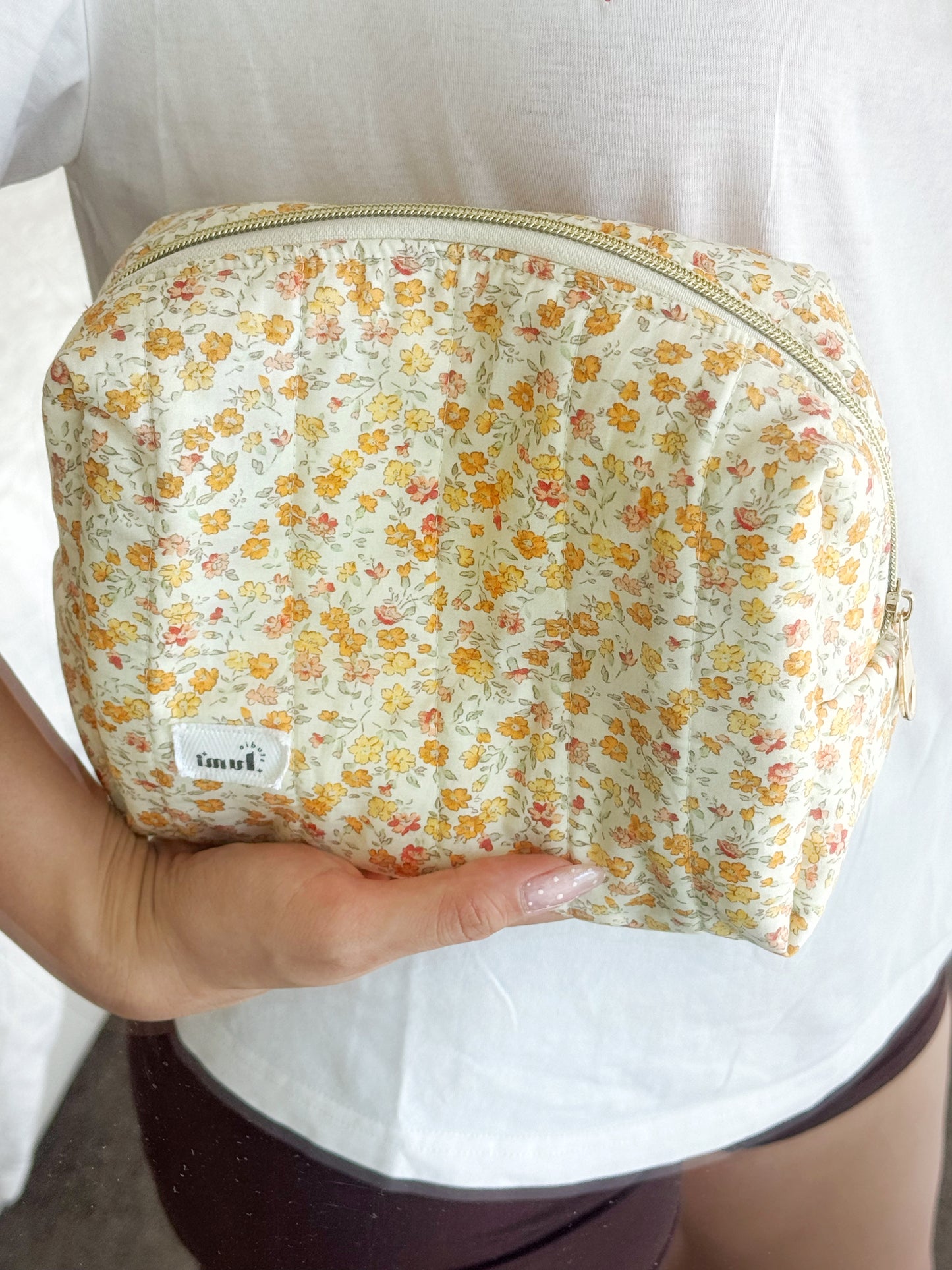 Yellow Flowers Carry All Pouch Deluxe Size