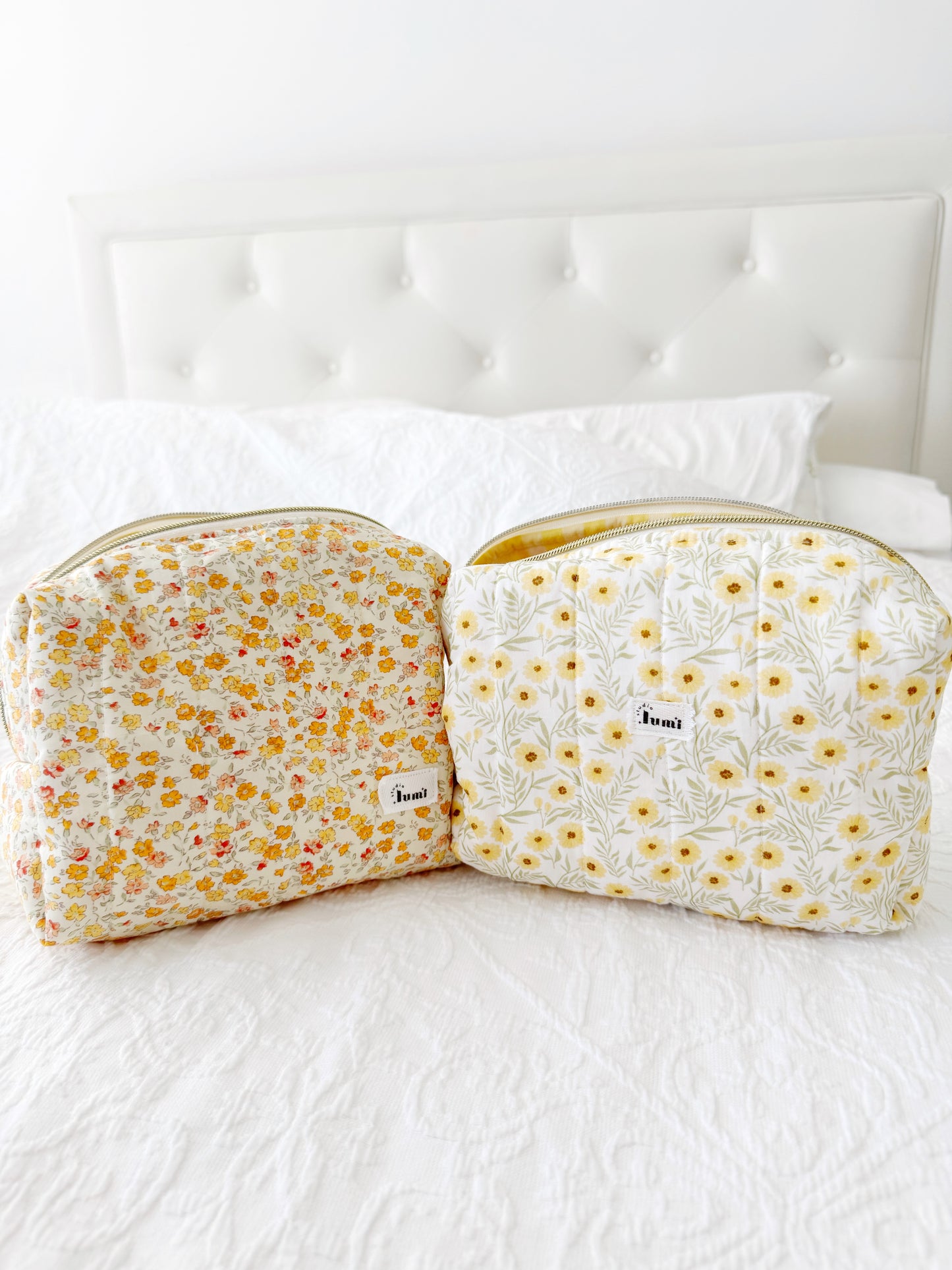 Yellow Flowers Carry All Pouch Deluxe Size