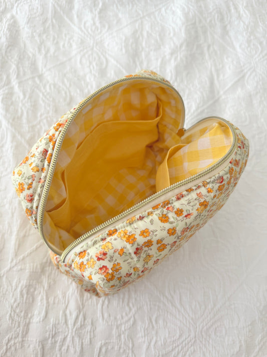 Yellow Flowers Carry All Pouch Deluxe Size